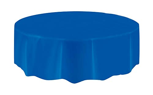 Mantel de Plástico Redondo - 2,13 m - Azul Rey