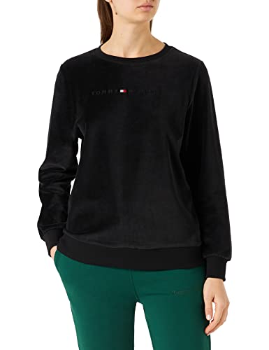 Tommy Hilfiger Track Top HWK Velour Tejidos Pesados, Black, M para Mujer