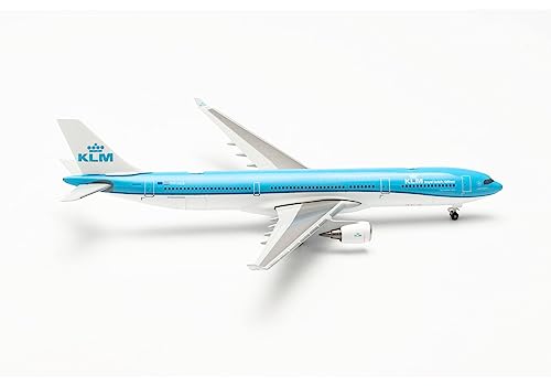 Herpa Miniatura del avión KLM Airbus A330-300 – PH-AKB Piazza Navona - Roma, Escala 1/500, Modelo prefabricado, maqueta de colleción, modelismo, Avion sin Soporte, Figura Metal
