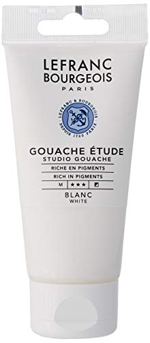 Lefranc Bourgeois Gouache - Tubo de estudio (80 ml), color blanco