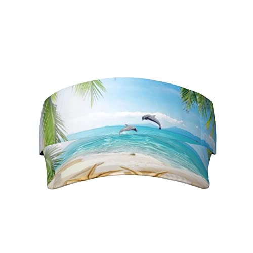 IUBBKI Sombrero ajustable con diseño de estrellas de mar, playa, palmeras azules, flores degradadas, para la mayoría de los grupos de edad, Como se muestra en la imagen, S-3XL