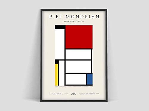 Póster Piet Mondriaan, Lámina Piet Mondriaan, Póster Mondriaan, Lámina abstracta, Abstraccionismo, lienzo sin marco M 20x30cm