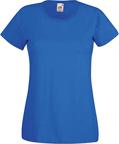 Camiseta de Fruit of the Loom para mujer, ajustada, de distintos colores, de algodón, manga corta Blue - Royal blue