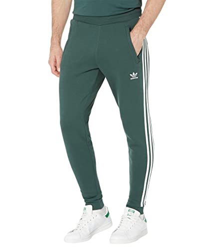 adidas Originals Pantalones de 3 rayas Adicolor Classics para hombre, Verde mineral, Small