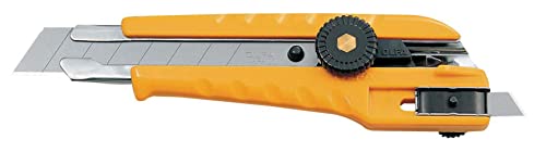 Olfa L-3 - Cúter con cuchilla de 18 mm, bloqueo de rueda y sistema de reutilización de cuchillas