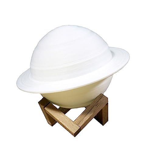 EduSoho Lámpara De Saturno - Lámpara De Mesa LED Impresa En 3D Con Control Remoto 16 Colores Y Soporte De Madera - Luz De Noche LED Para El Hogar Gran Regalo(13cm)