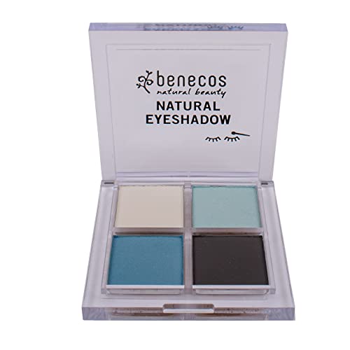 Benecos - natural beauty 95622 Benecos natural cosmetics - paleta de sombras de ojos quattro - vegano - azul verdadero, 4,8 g