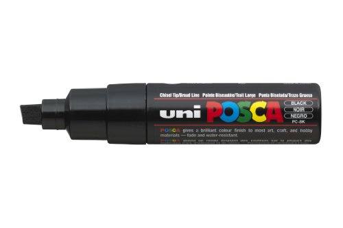 Uni-Ball 720357 - Marcador de pintura, punta biselada 8 mm, color negro