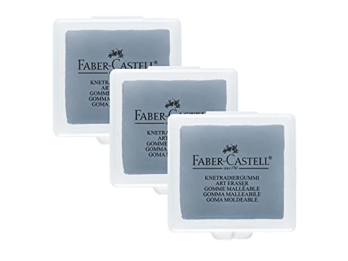 Faber-Castell 205004 Art Eraser 127220 - Goma de borrar (3 unidades), color gris