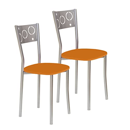 ASTIMESA SCPRNA Dos sillas de Cocina, Metal, Naranja, Altura de Asiento 45 cms
