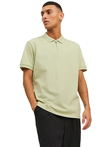 Bestseller AS Jprblascott Zip SS Polo Sn, Color Verde celadón, XL para Hombre