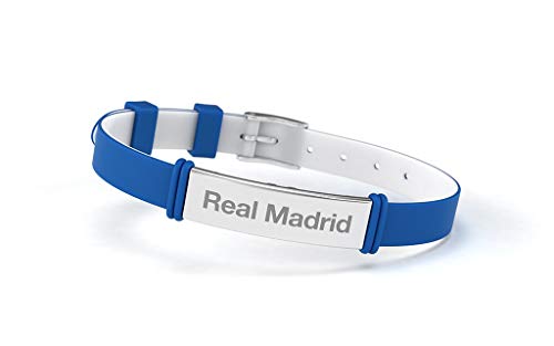 Real Madrid Pulsera Club de Fútbol Fashion Azul Ajustable para Hombre, Mujer y Niño