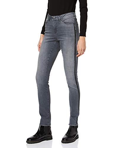 OPUS Elma Glitter Stripe Vaqueros Slim, Gris (Grey Washed 7322), 36 (Talla del Fabricante: 34) para Mujer