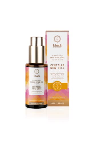 khadi CENTELLA NEW-CELL Ayurvedic Elixier Skin & Soul Oil, Aceite para la Piel y el Cuerpo, Confía en la intuición de tu tejido conjuntivo, 100% herbal, naturales y vegano, Cosmética Natural, 50ml