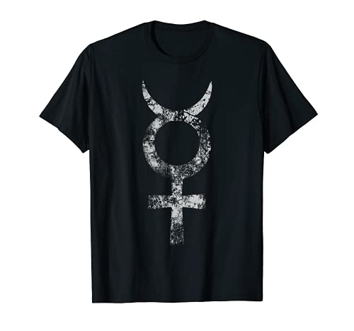 Símbolo de mercurio grunge angustiado planeta simbología Camiseta