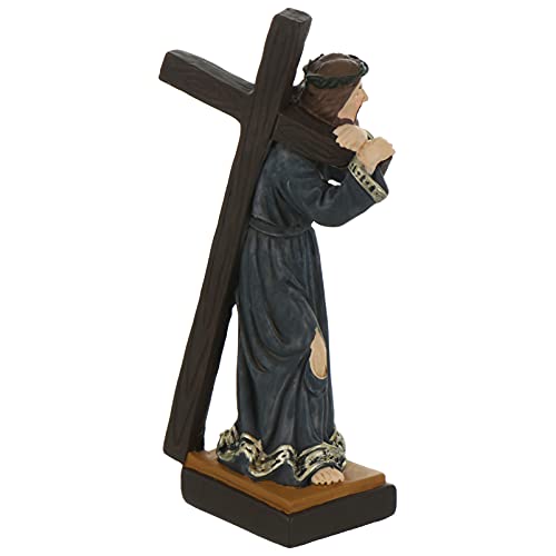 VOSAREA Coche Manualidades Ni O Jesus Figura Estatuas Religiosas de Jesucristo en La Cruz Estatua de Jesús Cruz de Crucifijo de Escritorio Escultura de La de La Oficina Decoración Decoración Resina