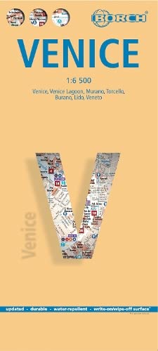 Venecia, plano callejero plastificado. Escala 1:6.500. Borch.: Venice, Venice Lagoon, Murano, Torcello, Burano, Lido, Veneto (Borch Map)