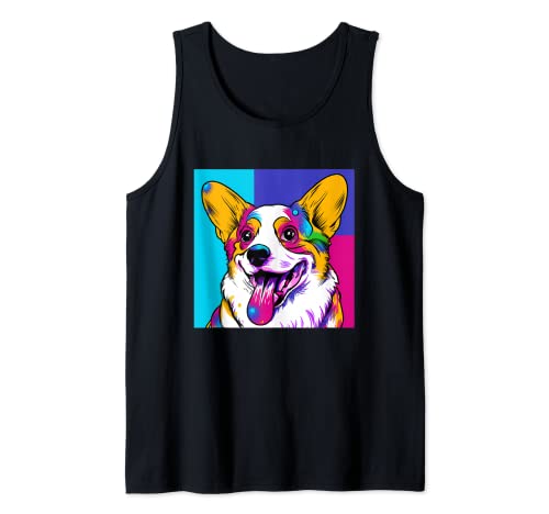 Corgi Art Pop Pintura moderna contemporánea Camiseta sin Mangas