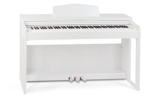 Classic Cantabile DP-230 Piano digital 88 teclas con acción de martillo - Teclado electronico USB/MIDI host, 128 polifonía, 40 voces y funcion acompañamiento automático - Organo musical - Blanco mate