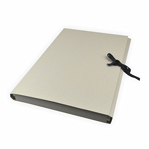 5 carpetas de cartón gris con cinta, DIN A3, sin impresión, cartón gris con 3 solapas de hasta aprox. 200 hojas de 80 g/m²