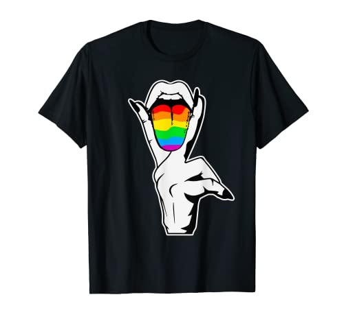 Orgullo LGBT Lengua Lesbiana Camiseta