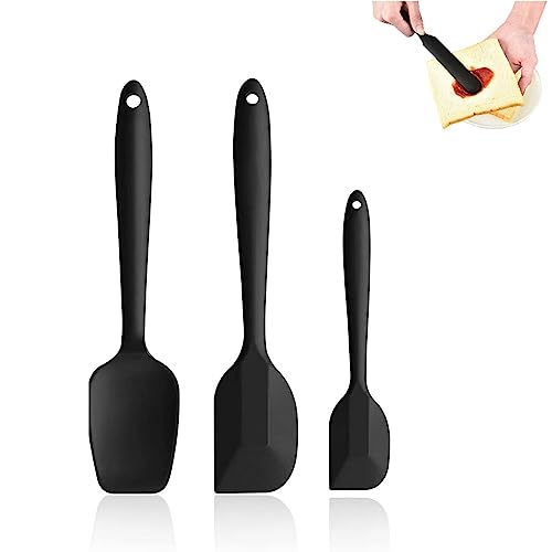 Utensilios de Cocina Silicona,Espátula de Silicona,Espátulas de Cocina,Silicona Lengua de Cocina,Espátula Reposteria,Espátula Silicona Cocina,Utensilios para Mezclar, Hornear y Cocina (3 Piezas)