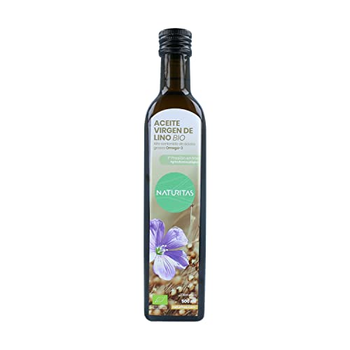 Aceite de Lino 500 ml bio Naturitas Essentials | Prensado en frío | Fuente de ácidos grasos Omega 3 y Omega 9