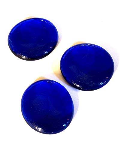 mesbilles MisCanicas - 250 gr Azul Noche Traslúcido 14 Canicas de Vidrio Planas 30 mm Piedras Decorativas
