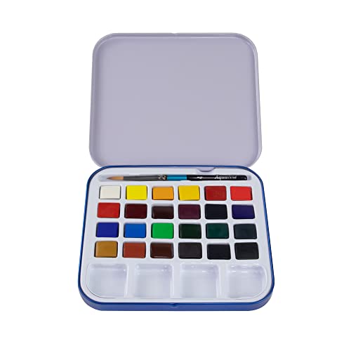 Daler Rowney Aquafine Acuarela Estuche 24 unidades + 1 Mini Pincel + 1 Paleta