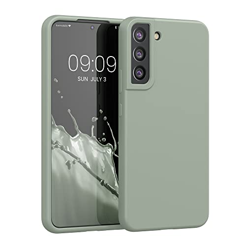 kwmobile Carcasa Compatible con Samsung Galaxy S22 Plus Funda - Case TPU y Silicona antigolpes - Apto Carga inalámbrica - Gris Verdoso