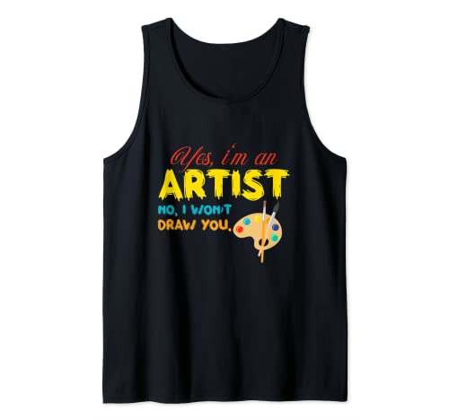 Pintor Dibujo Pintura Pincel Pintor Arte Paleta Pintura Colores Camiseta sin Mangas