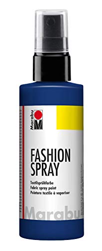 Marabu Night Blue - Pintura Textil con pulverizador (100 ml), Color Azul Oscuro