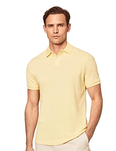 Hackett London Logotipo Ajustado Camisa de Polo, Amarillo Claro, XL para Hombre