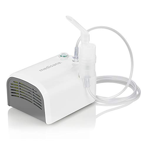medisana IN 520 inhalador, nebulizador compresor con boquilla y mascarilla para adultos y niños, para resfriados o asma con amplios accesorios