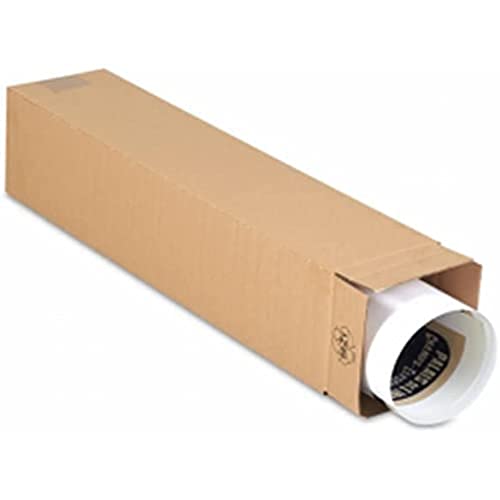 Master'in Tubo de cartón cuadrado simple surco – marrón, 120 x 120 x 860 mm – Lote de 20 tubos