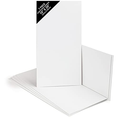 Belle Vous Pack de 7 Lienzos para Pintar en Blanco 25 x 50 cm - Set Panel de Lienzo Preestirado - Aptos para Pintura Acrílica y al Óleo - Lienzo Blanco para Bocetos y Dibujos