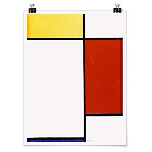 Bilderwelten Poster Piet Mondrian - Composition I Alto, Satinado Autoadhesivo 80 x 60cm