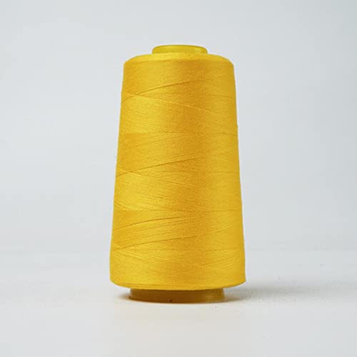 Rollo de hilo de coser de hilo de poliéster 40s/2 de 3000 yardas por carrete para máquina de coser, máquina de bordar, costura hecha a mano-amarillo verdoso