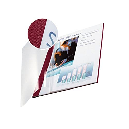 LEITZ 73980028 - Tapas encuadernación flexibles A4 Cubierta transparente contraportada cartoncillo 220 gr. Lomo 3.5 mm (caja 10 ud.) color burdeos