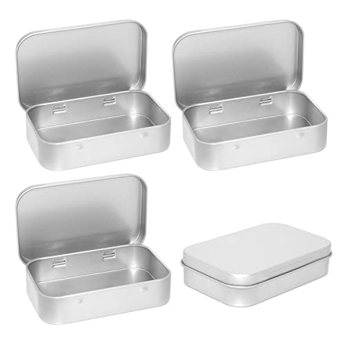 caja de hierro de almacenamiento de una pieza de aluminio de 4 piezas, contenedor de almacenamiento rectangular de metal, caja de hierro de objetos pequeños de almacenamiento de aluminio para el hogar