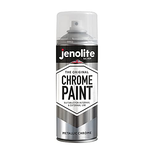 JENOLITE Pintura en aerosol cromada con acabado cromado suave, apta para uso interior y exterior, 400 ml.