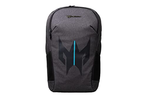 Acer Predator Urban Gaming - Mochila para Ordenador Portátil 15,6 Pulgadas, Correas Ajustables, Tejido Impermeable, Bolsillos, Ideal para Viajes, Trabajo, Universidad, Escuela, Color Gris y Negro