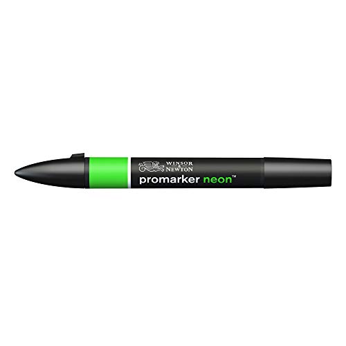 Winsor & Newton 0205408 ProMarker Neon - Rotulador profesional (2 puntas, fino y ancho, para dibujos, diseño y diseños), color verde