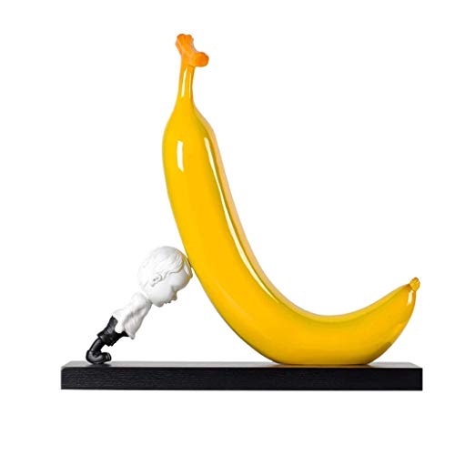 PAREKS Escultura y estatua de dibujos animados escultura obra de arte decoración de frutas interior dormitorio niño habitación niño plátano adorno