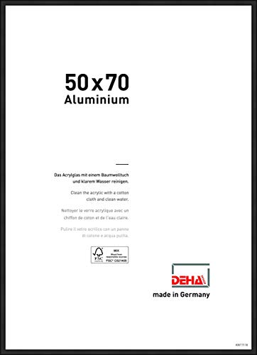 DEHA Design marco de aluminio Boston, 50x70 cm, Anodizado negro mate