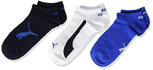 PUMA Kids' Bwt Sneaker-Trainer Socks (3 Pack) Calcetines, Navy/White/Strong Blue, 23/26 Unisex niño