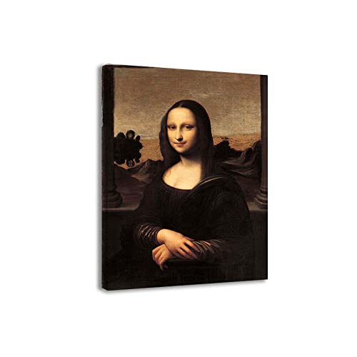 KYIMO Cuadros de Leonardo Da Vinci-Mona Lisa de Isleworth-Impresión en lienzo-Pintura famosa de Leonardo Da Vinci-Arte de pared de lienzo 80x106cm Enmarcado