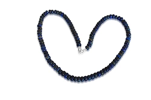 Vifaleno Collar de Piedras Preciosas Joyas, Lapis Lazuli, Natural, toroidal, 4x6mm