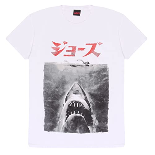 Jaws Cartel de la película Japonesa Camiseta para Hombre Blanco 5XL