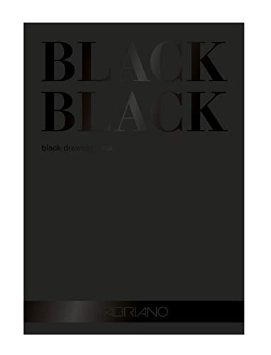 Honsell Fabriano 19100391 - Papel negro (300 g/m², 24 x 32 cm, 20 hojas, ideal para lápices y marcadores de colores